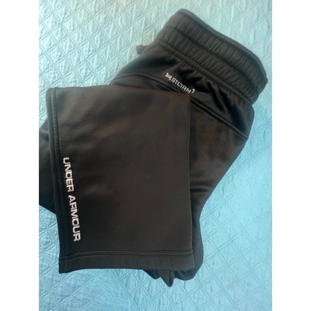 Under Armour Storm1 Mens Large Black Loose Fit Fleece Lined Sweatpants Joggers
